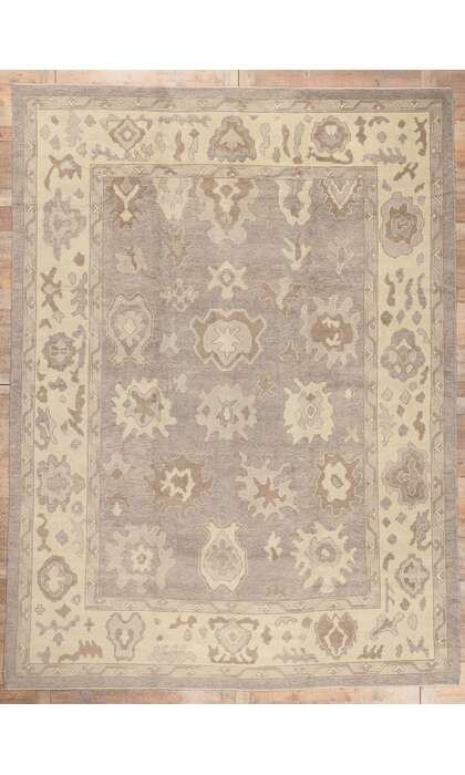 10 x 13 Modern Earth-Tone Turkish Oushak Rug 52373