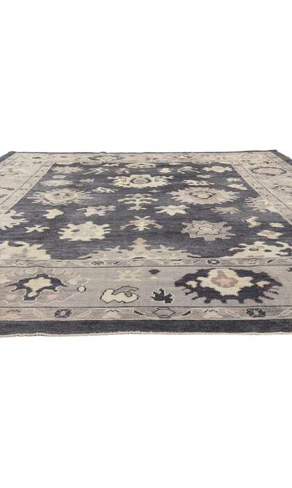10 x 12 Modern Black Oushak Turkish Rug 52362