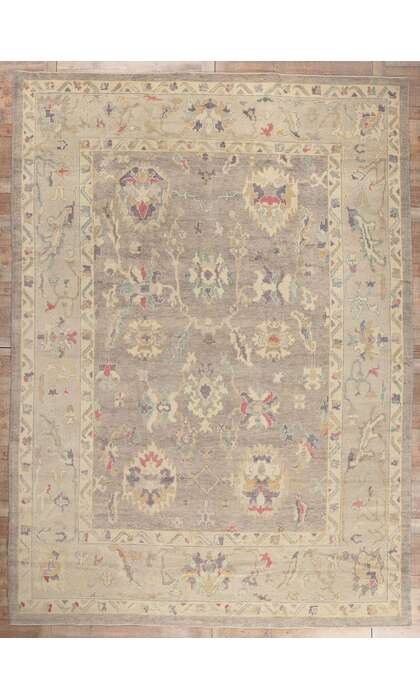 10 x 14 Modern Lavender-Gray Turkish Oushak Rug 52370