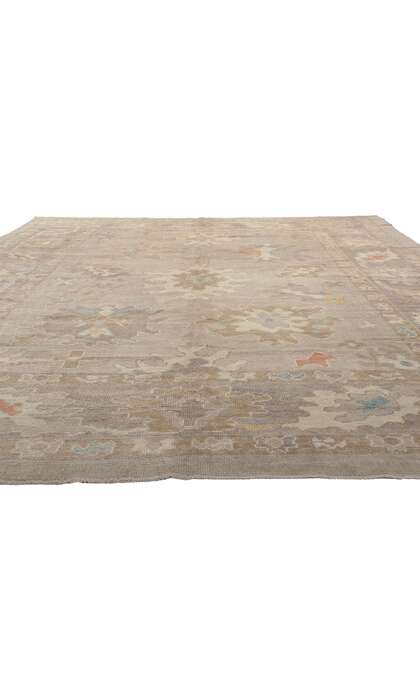 9 x 12 Modern Earth-Tone Turkish Oushak Rug 52376