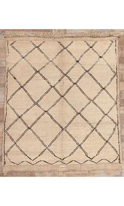 6 x 6 Vintage Neutral Moroccan Azilal Rug 20285