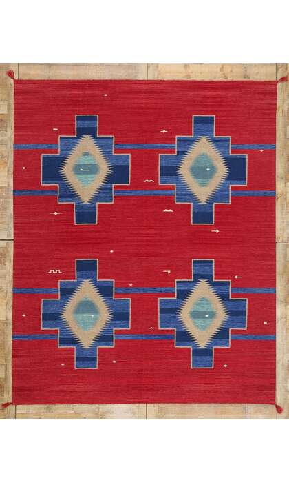 ​8 x 10 Southwest Modern Red Navajo-Style Rug 81040​