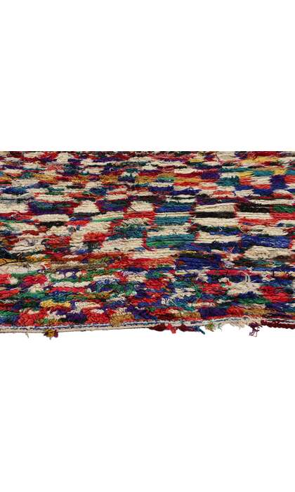4 x 6 Colorful Vintage Checkered Moroccan Azilal Rug 21721