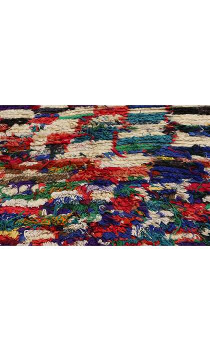 4 x 6 Colorful Vintage Checkered Moroccan Azilal Rug 21721
