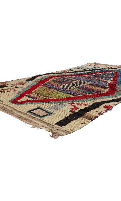 4 x 6 Colorful Vintage Morocccan Azilal Rag Rug 21722