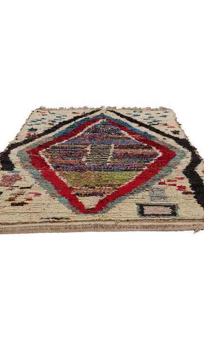 4 x 6 Colorful Vintage Morocccan Azilal Rag Rug 21722