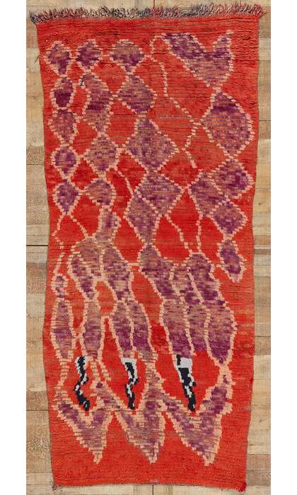 ​​4 x 8 Vintage Red Moroccan Azilal Rug 21734​