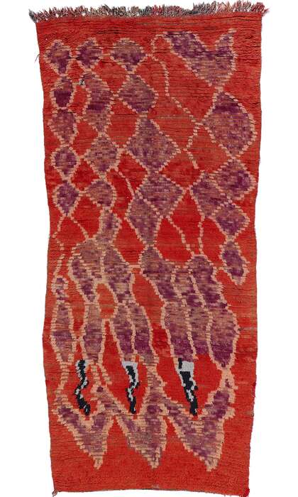 ​​4 x 8 Vintage Red Moroccan Azilal Rug 21734​