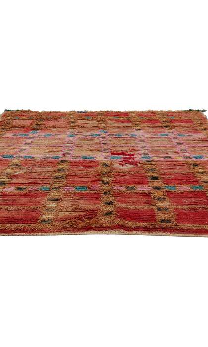 5 x 6 Vintage Red Moroccan Azilal Rug 21723