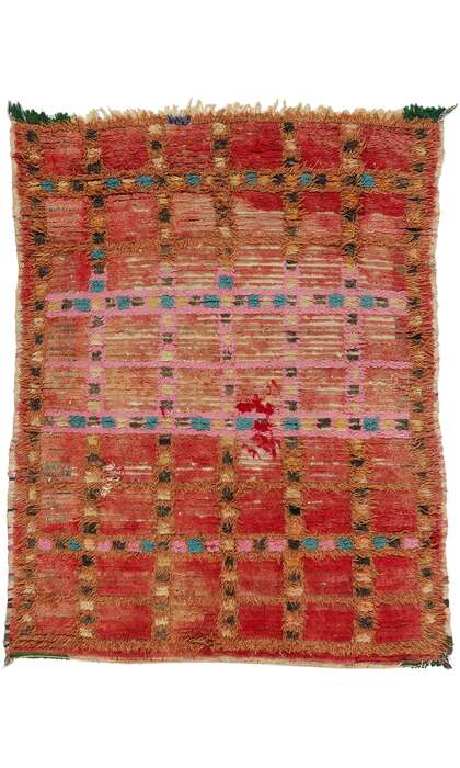 5 x 6 Vintage Red Moroccan Azilal Rug 21723