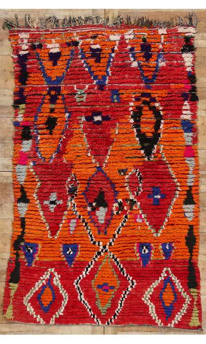 ​5 x 8 Vintage Red Moroccan Azilal Rug 21735