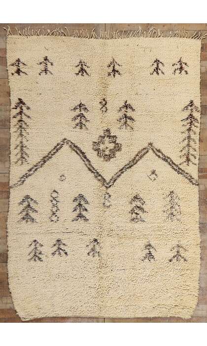 ​6 x 9 Vintage Neutral Moroccan Azilal Rug 21730