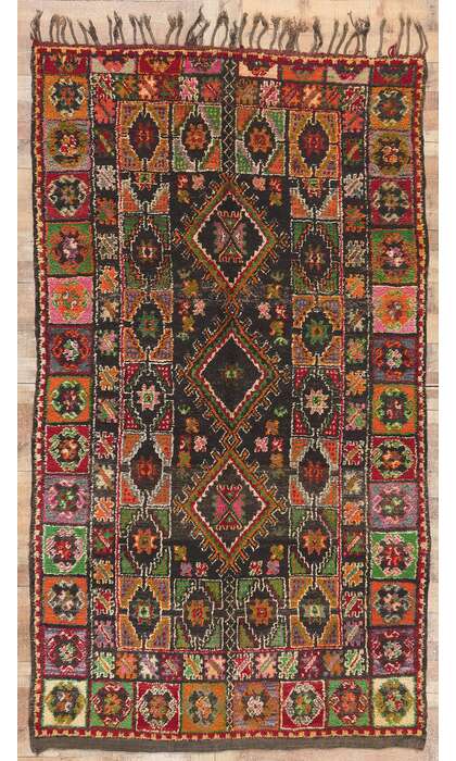 6 x 10 Colorful Vintage Boujad Moroccan Rug 21308