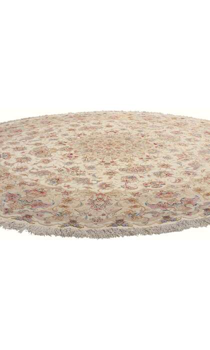 ​8 x 8 Vintage Persian Tabriz Round Area Rug 78716​
