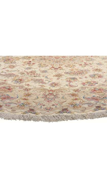 ​8 x 8 Vintage Persian Tabriz Round Area Rug 78716​