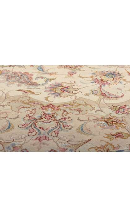 ​8 x 8 Vintage Persian Tabriz Round Area Rug 78716​