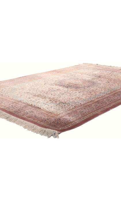 4 x 6 Vintage Persian Silk Qum Rug 78681