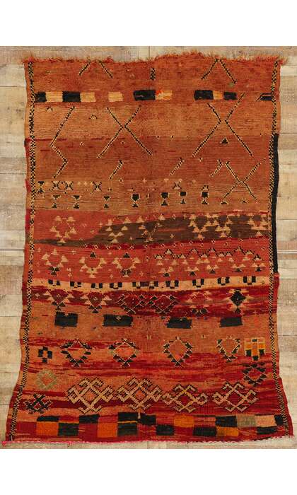 ​5 x 7 Vintage Red Boujad Moroccan Rug 21727