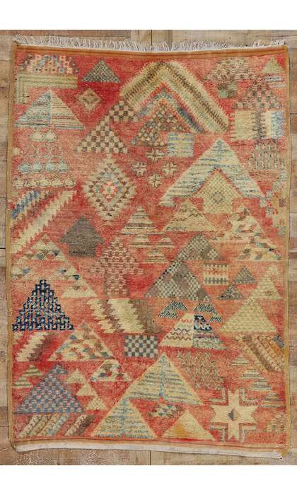 5 x 7 Vintage Red Taznakht Moroccan Rug 21720