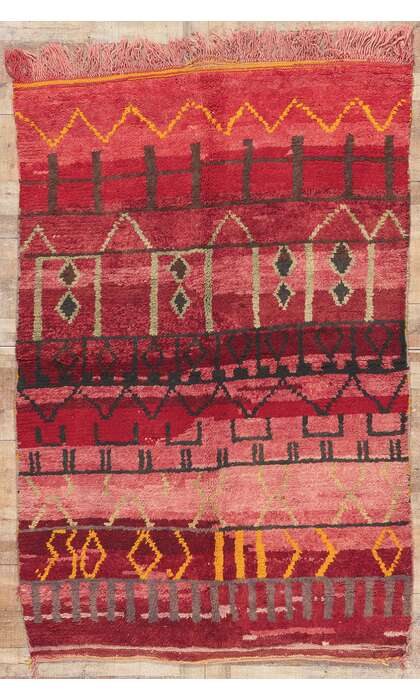 5 x 8 Vintage Red Rehamna Moroccan Rug 20288