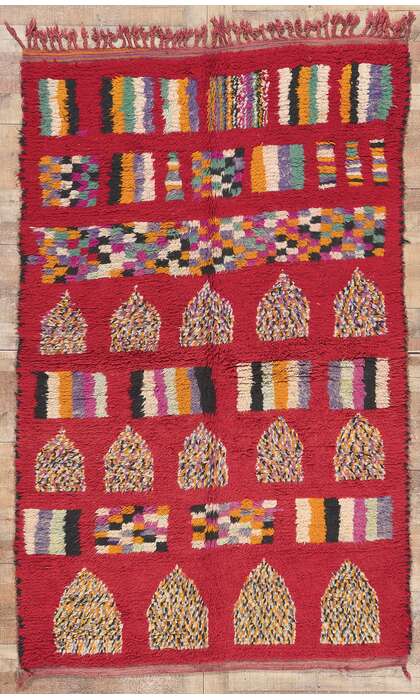 5 x 8 Vintage Red Rehamna Moroccan Rug 20289