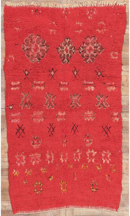 5 x 9 Vintage Red Boujad Moroccan Rug 21498
