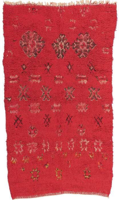 5 x 9 Vintage Red Boujad Moroccan Rug 21498