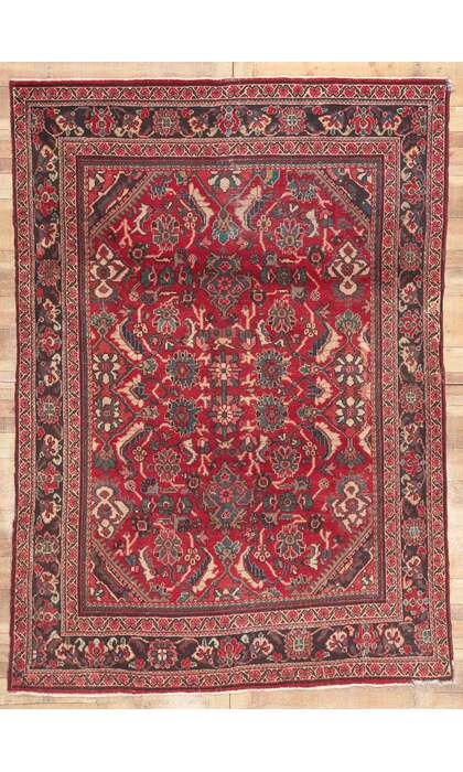 ​7 x 10 Vintage Red Persian Mahal Rug 78715