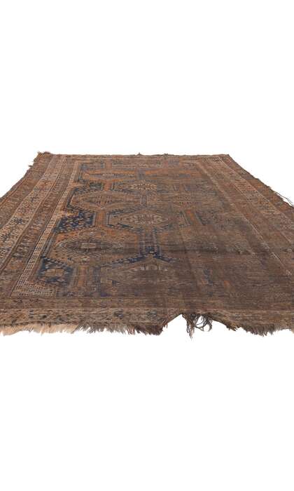 ​6 x 9 Distressed Antique-Worn Persian Shiraz Rug 78530
