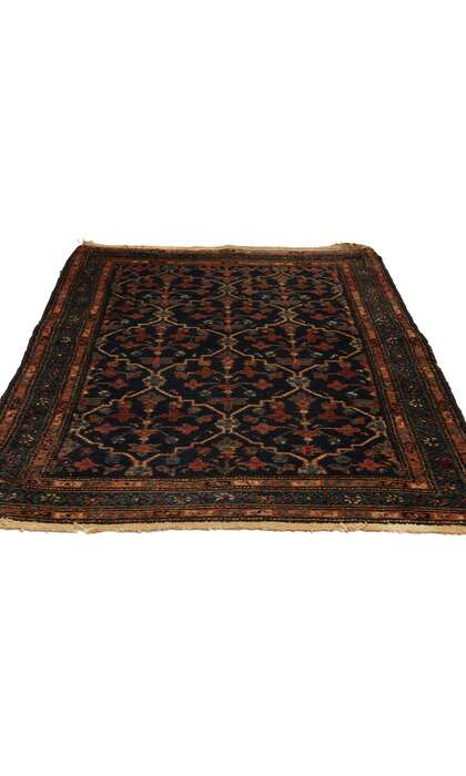 3 x 4 Small Antique Black Persian Hamadan Rug 78737