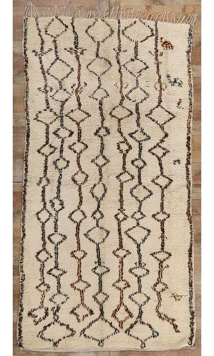 5 x 10 Vintage Moroccan Beni Ourain Rug 21789