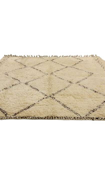 ​6 x 7 Vintage Neutral Moroccan Beni Ourain Rug 21748