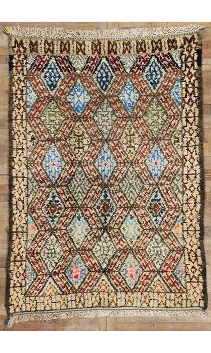 ​6 x 9 Vintage Moroccan Beni Ourain Rug 21775