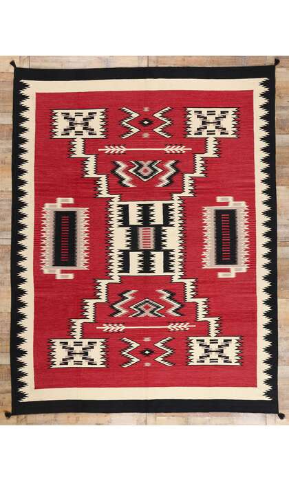 ​​9 x 12 Southwest Modern Red Navajo-Style Rug 81024​