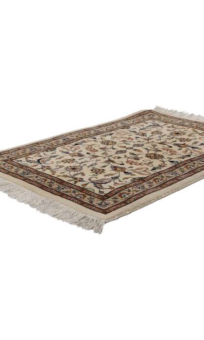 2 x 3 Vintage Beige Indian Kashan Rug 78696