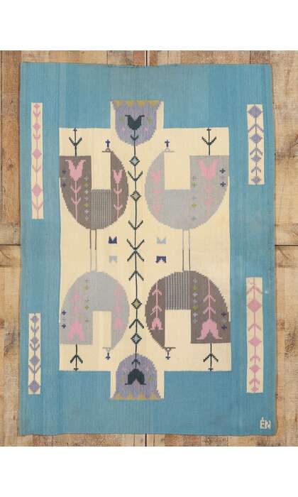 4 x 6 Eva Nemeth Vintage Swedish Scandinavian Tapestry 78731