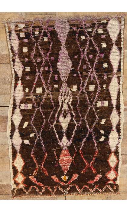 4 x 6 Vintage Brown Moroccan Azilal Rug ​21768