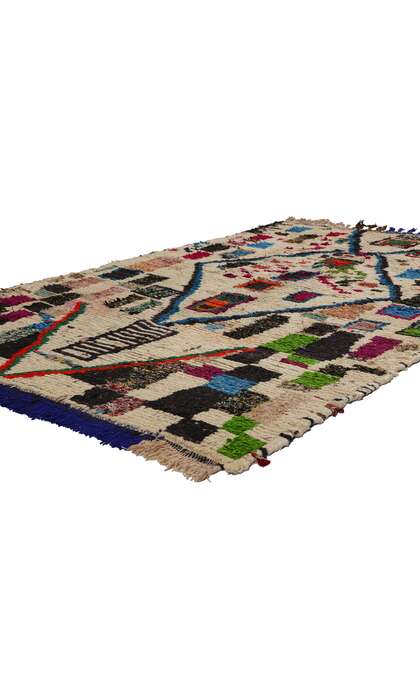 4 x 7 Vintage Boucherouite Moroccan Azilal Rag Rug 21836