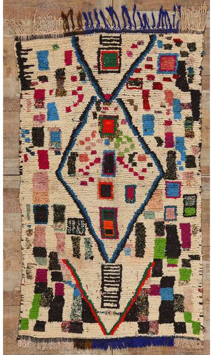 4 x 7 Vintage Boucherouite Moroccan Azilal Rag Rug 21836