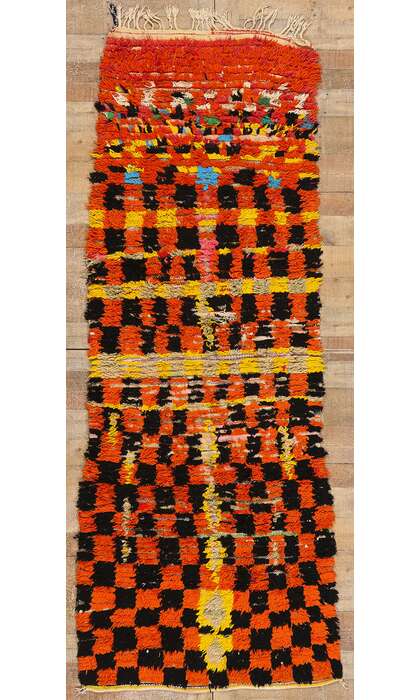 ​4 x 9 Vintage Boucherouite Moroccan Azilal Rag Rug 21760