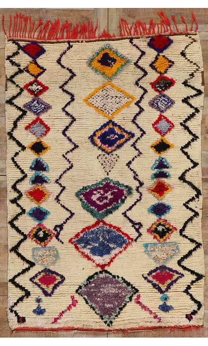 5 x 7 Vintage Moroccan Azilal Rag Rug 21792