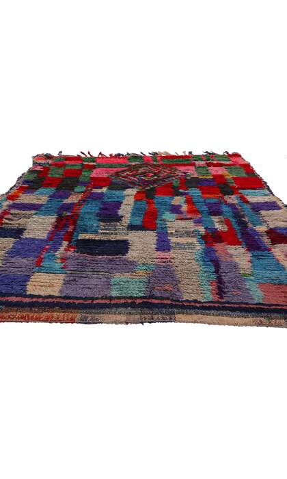 ​5 x 7 Colorful Vintage Moroccan Azilal Rag Rug 21742