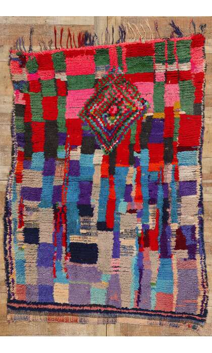​5 x 7 Colorful Vintage Moroccan Azilal Rag Rug 21742
