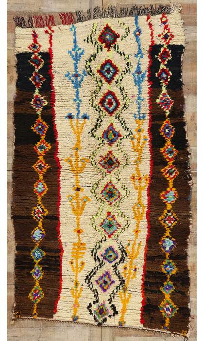 5 x 8 Colorful Vintage Moroccan Azilal Rag Rug 21810