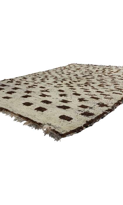 5 x 8 Vintage Neutral Moroccan Azilal Rag Rug 21817