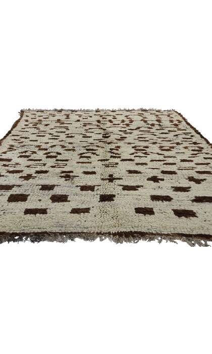 5 x 8 Vintage Neutral Moroccan Azilal Rag Rug 21817