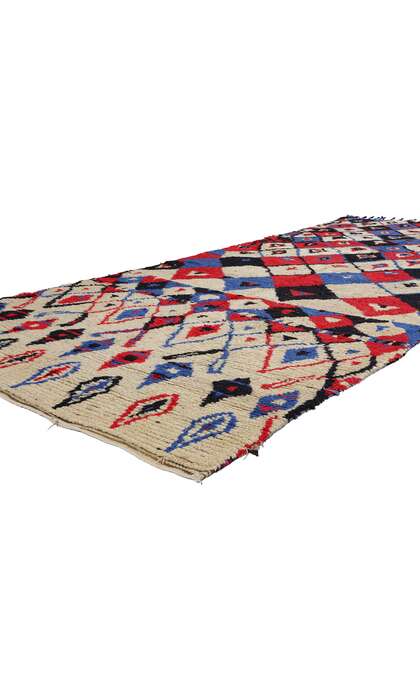 4 x 10 Colorful Vintage Moroccan Azilal Rag Rug 21739