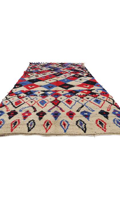 4 x 10 Colorful Vintage Moroccan Azilal Rag Rug 21739
