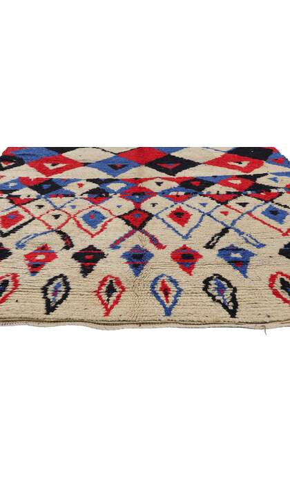 4 x 10 Colorful Vintage Moroccan Azilal Rag Rug 21739
