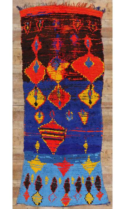 ​4 x 11 Colorful Vintage Moroccan Azilal Rug 21761